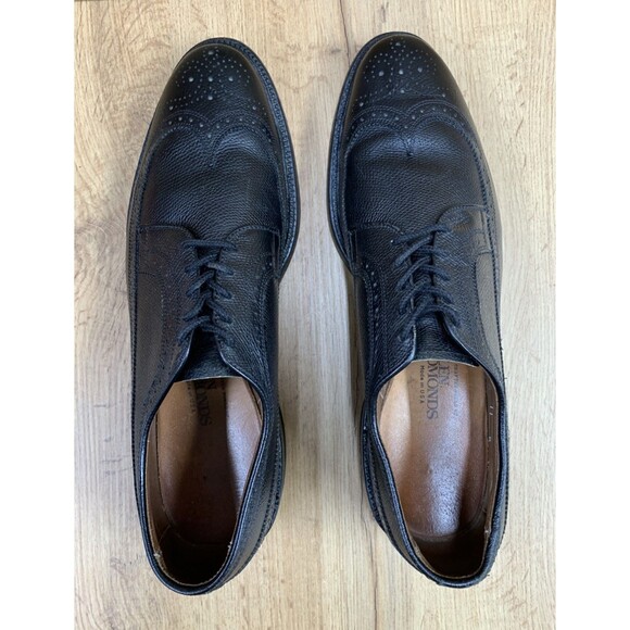 Allen Edmonds Mens MacNeil Wingtip Derby Dress Shoes Black Leather Brogues 11 B main image 9